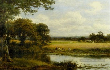 Paysage de Surrey Cornfields Benjamin Williams Leader Peinture à l'huile